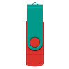 Teal Swivel 8GB Dual Flash Drives